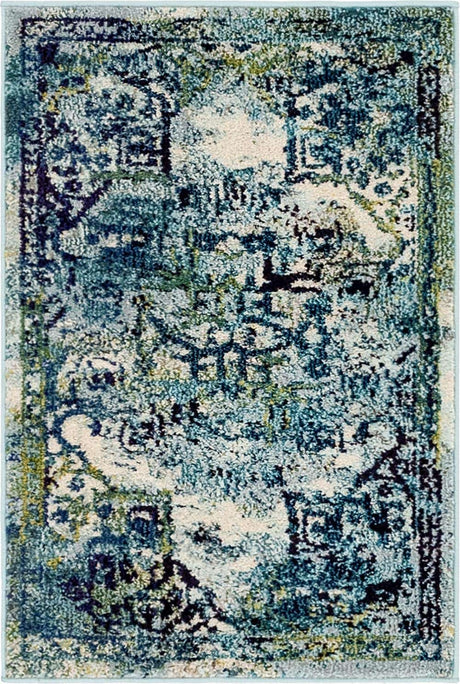 Blue 2' 2 x 3' 1 Medici Rectangle Area Rug 100% Polypropylene Traditional Vintage Classic Carpet for Home Interior Design Decor for Sale at Rug Engine