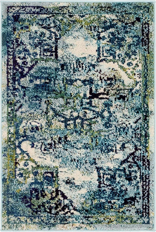 Blue 2' 2 x 3' 1 Medici Rectangle Area Rug 100% Polypropylene Traditional Vintage Classic Carpet for Home Interior Design Decor for Sale at Rug Engine