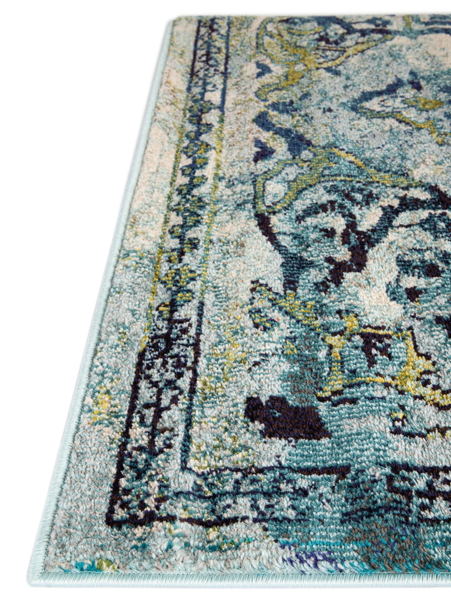 Blue 2' 2 x 6' 9 Medici Runner Area Rug 100% Polypropylene Traditional Vintage Classic Carpet for Home Interior Design Decor for Sale at Rug Engine