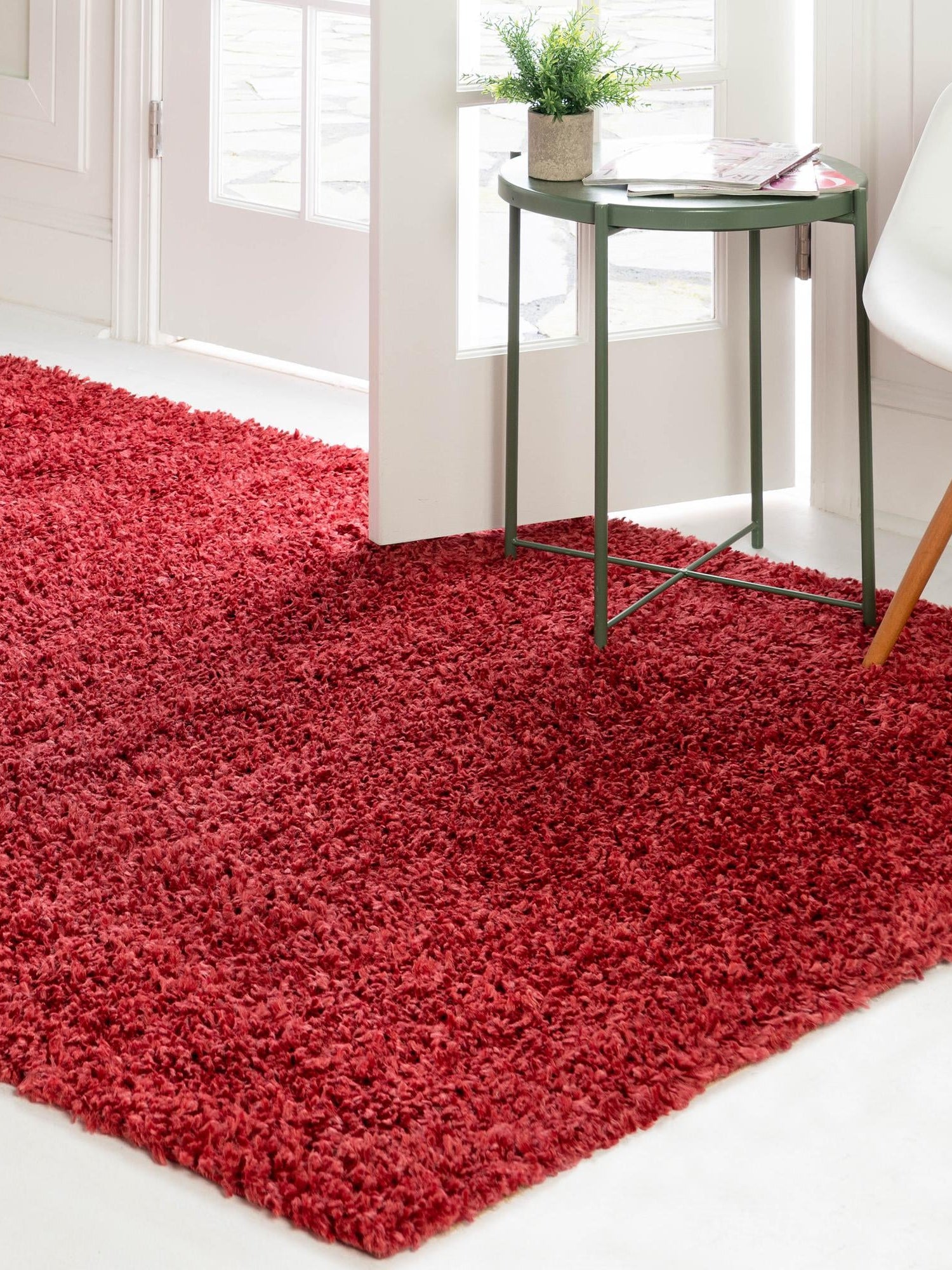 Poppy 9' x 12' Davos Shag Rectangle Area Rug Thick Soft Touch Fluffy & Plush Shaggy Pile 100% Polypropylene Carpet for Living Dining Bedrooms Office for Sale at Rug Engine