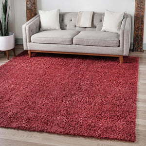 Poppy 7' 1 x 7' 1 Davos Shag Square Area Rug Thick Soft Touch Fluffy & Plush Shaggy Pile 100% Polypropylene Carpet for Living Dining Bedrooms Office for Sale at Rug Engine