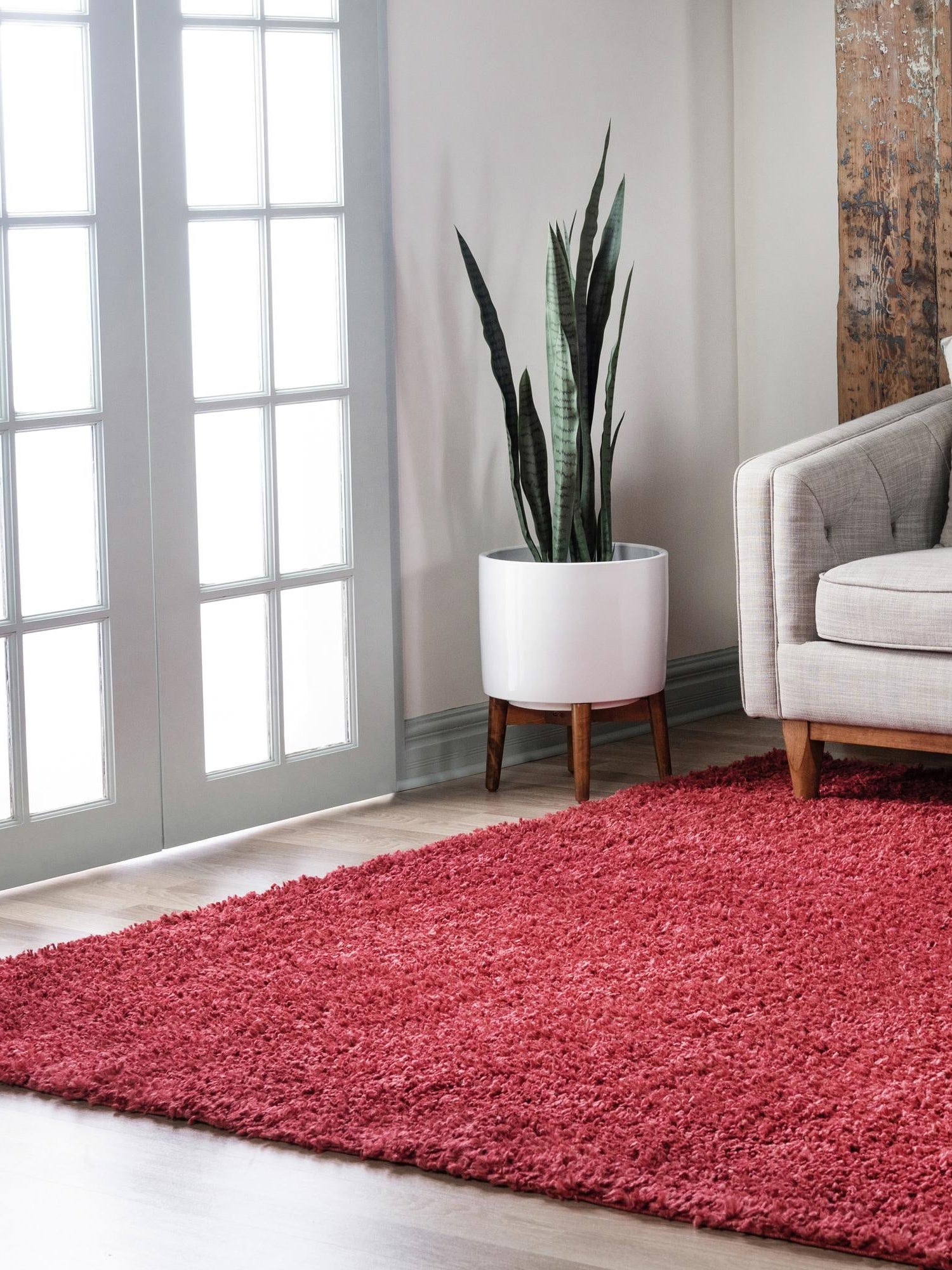 Poppy 5' 3 x 5' 3 Davos Shag Square Area Rug Thick Soft Touch Fluffy & Plush Shaggy Pile 100% Polypropylene Carpet for Living Dining Bedrooms Office for Sale at Rug Engine