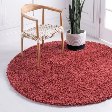 Poppy 4' 1 x 4' 1 Davos Shag Round Area Rug Thick Soft Touch Fluffy & Plush Shaggy Pile 100% Polypropylene Carpet for Living Dining Bedrooms Office for Sale at Rug Engine