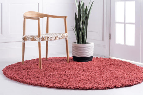 Poppy 5' 3 x 5' 3 Davos Shag Round Area Rug Thick Soft Touch Fluffy & Plush Shaggy Pile 100% Polypropylene Carpet for Living Dining Bedrooms Office for Sale at Rug Engine