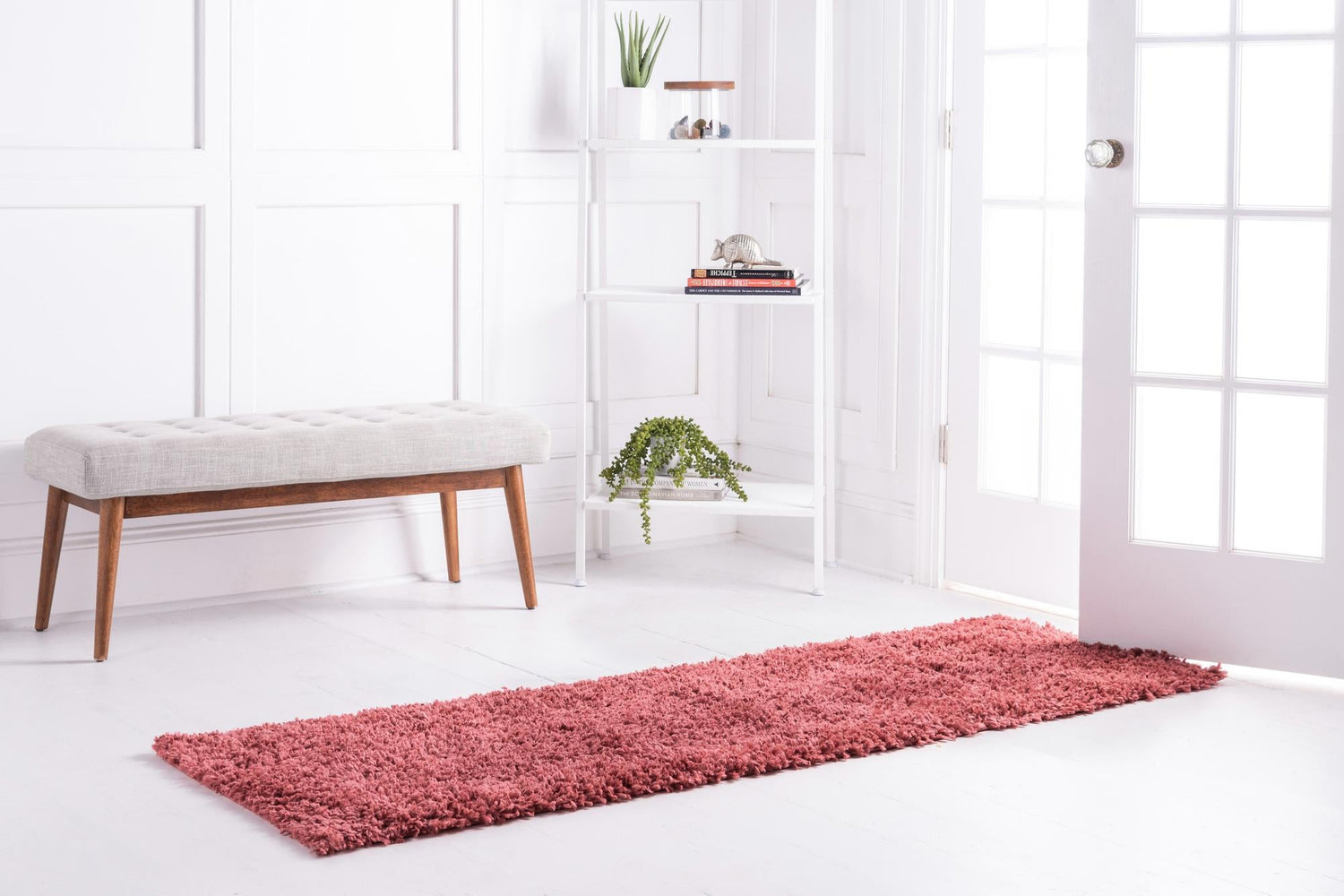 Poppy 2' x 7' 1 Davos Shag Runner Area Rug Thick Soft Touch Fluffy & Plush Shaggy Pile 100% Polypropylene Carpet for Living Dining Bedrooms Office for Sale at Rug Engine