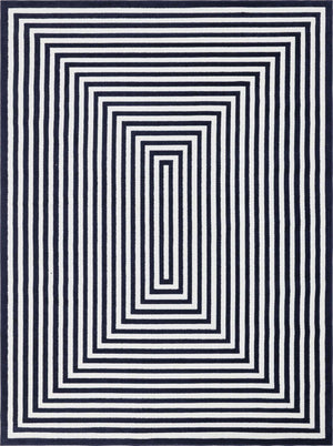 Navy Blue 9' x 12' 2 Sabrina Soto Outdoor Rectangle Area Rug Weather Resistant for Patio, Deck, Terrace, Balcony, Porch Durable Carpet for Exterior Home Design for Sale at Rug Engine