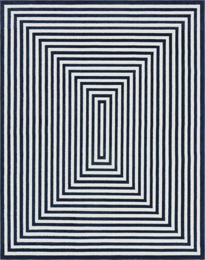 Navy Blue 8' x 10' Sabrina Soto Outdoor Rectangle Rug