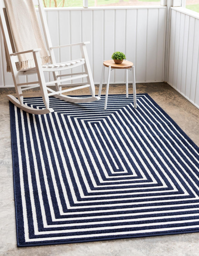 Navy Blue 1' 8 x 1' 8 Sabrina Soto Outdoor Sample Area Rug Weather Resistant for Patio, Deck, Terrace, Balcony, Porch Durable Carpet for Exterior Home Design for Sale at Rug Engine