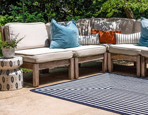 Navy Blue 8' x 10' Sabrina Soto Outdoor Rectangle Rug