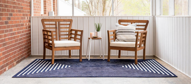 Navy Blue 8' x 10' Sabrina Soto Outdoor Rectangle Rug