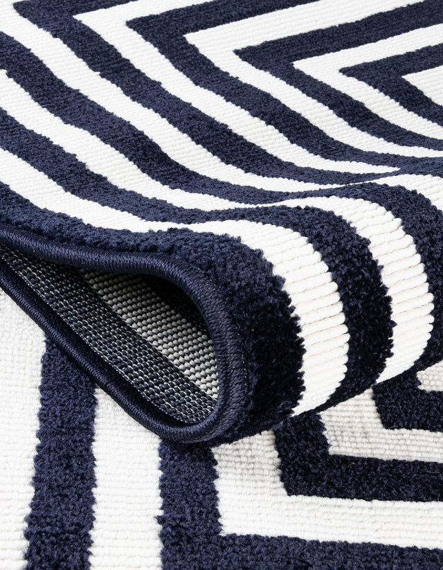 Navy Blue 4' 1 x 6' 1 Sabrina Soto Outdoor Rectangle Area Rug Weather Resistant for Patio, Deck, Terrace, Balcony, Porch Durable Carpet for Exterior Home Design for Sale at Rug Engine