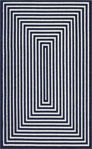 Navy Blue 5' 1 x 8' Sabrina Soto Outdoor Rectangle Area Rug Weather Resistant for Patio, Deck, Terrace, Balcony, Porch Durable Carpet for Exterior Home Design for Sale at Rug Engine