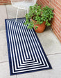 Navy Blue 2' x 6' 1 Sabrina Soto Outdoor Runner Area Rug Weather Resistant for Patio, Deck, Terrace, Balcony, Porch Durable Carpet for Exterior Home Design for Sale at Rug Engine