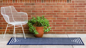 Navy Blue 2' x 6' 1 Sabrina Soto Outdoor Runner Area Rug Weather Resistant for Patio, Deck, Terrace, Balcony, Porch Durable Carpet for Exterior Home Design for Sale at Rug Engine