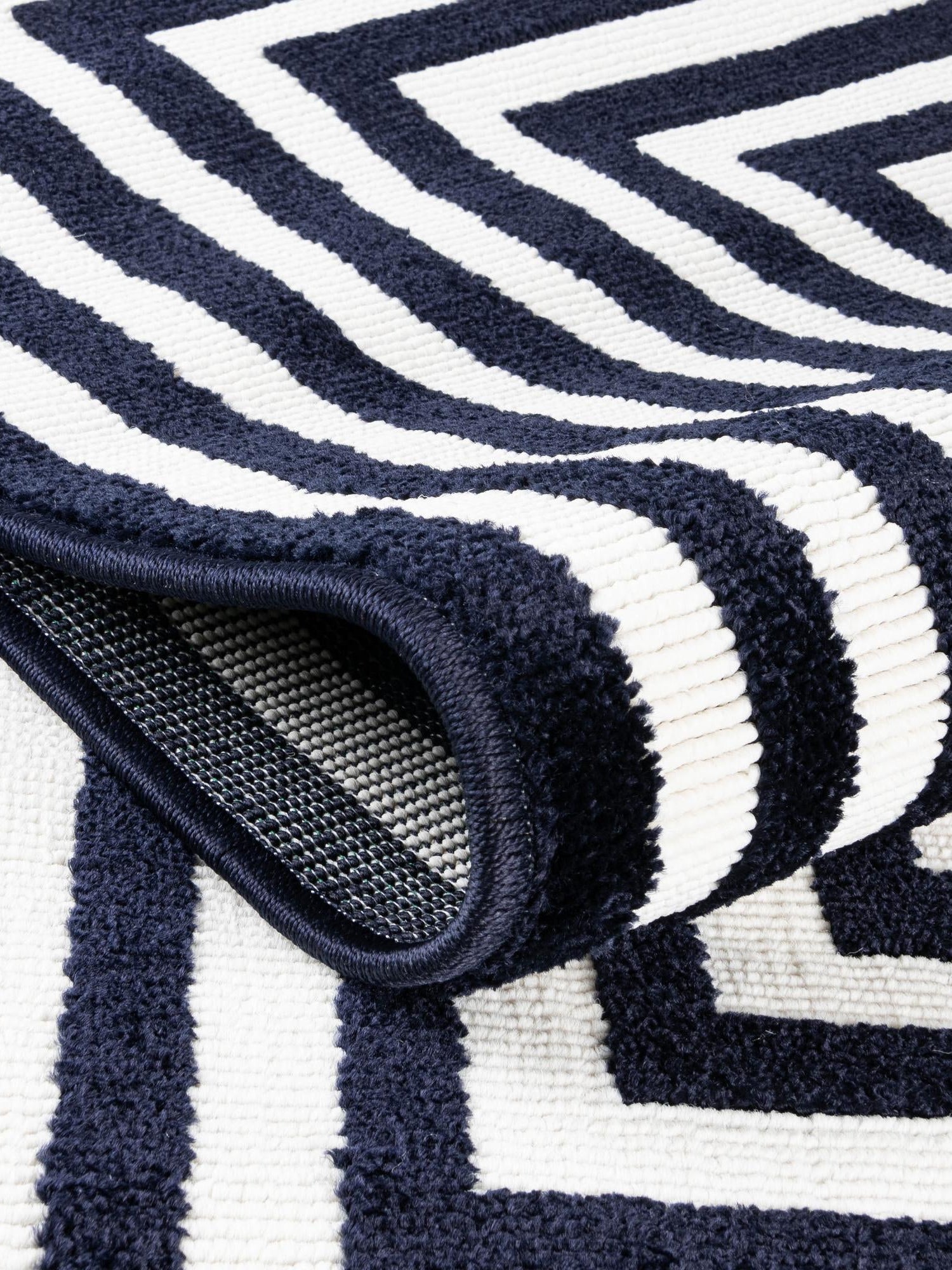 Navy Blue 2' x 8' Sabrina Soto Outdoor Runner Area Rug Weather Resistant for Patio, Deck, Terrace, Balcony, Porch Durable Carpet for Exterior Home Design for Sale at Rug Engine