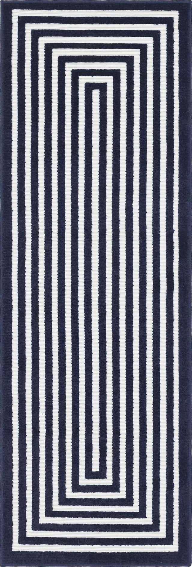 Navy Blue 2' x 6' 1 Sabrina Soto Outdoor Runner Area Rug Weather Resistant for Patio, Deck, Terrace, Balcony, Porch Durable Carpet for Exterior Home Design for Sale at Rug Engine