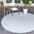 Light Blue 8' x 8' Sabrina Soto Outdoor Round Rug