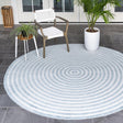 Light Blue 3' 1 x 3' 1 Sabrina Soto Outdoor Round Area Rug Weather Resistant for Patio, Deck, Terrace, Balcony, Porch Durable Carpet for Exterior Home Design for Sale at Rug Engine