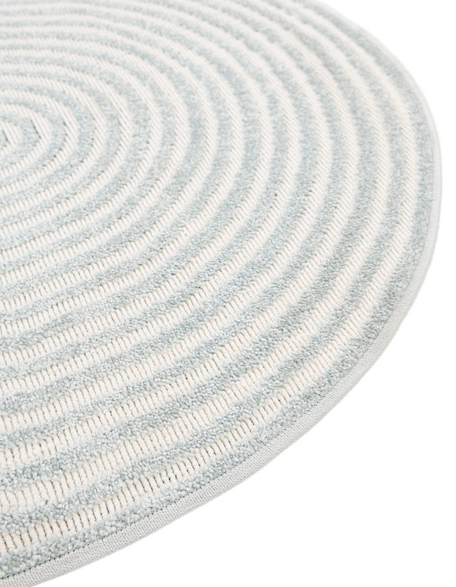 Light Blue 8' x 8' Sabrina Soto Outdoor Round Rug