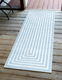 Light Blue 2' 7 x 10' Sabrina Soto Outdoor Runner Area Rug Weather Resistant for Patio, Deck, Terrace, Balcony, Porch Durable Carpet for Exterior Home Design for Sale at Rug Engine