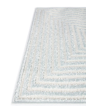 Light Blue 2' 7 x 12' Sabrina Soto Outdoor Runner Area Rug Weather Resistant for Patio, Deck, Terrace, Balcony, Porch Durable Carpet for Exterior Home Design for Sale at Rug Engine
