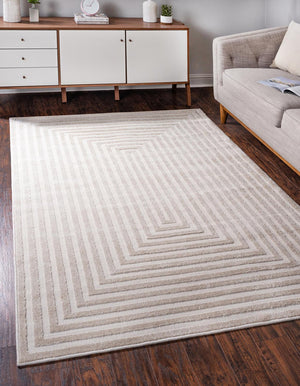 Beige 8' x 10' Sabrina Soto Outdoor Rectangle Area Rug Weather Resistant for Patio, Deck, Terrace, Balcony, Porch Durable Carpet for Exterior Home Design for Sale at Rug Engine
