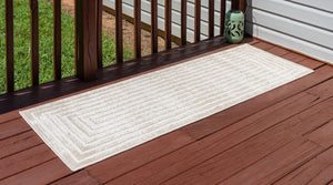 Beige 2' x 8' Sabrina Soto Outdoor Runner Area Rug Weather Resistant for Patio, Deck, Terrace, Balcony, Porch Durable Carpet for Exterior Home Design for Sale at Rug Engine