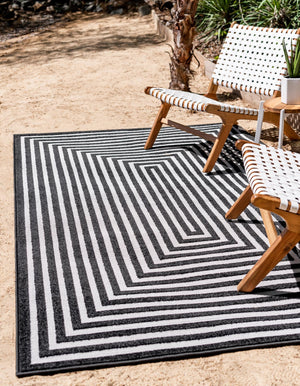 Black 1' 8 x 1' 8 Sabrina Soto Outdoor Sample Area Rug Weather Resistant for Patio, Deck, Terrace, Balcony, Porch Durable Carpet for Exterior Home Design for Sale at Rug Engine