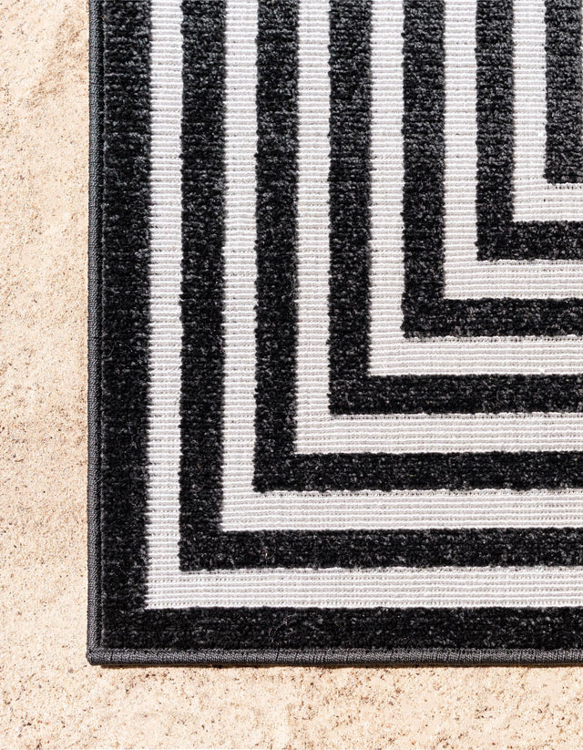 Black 5' 1 x 8' Sabrina Soto Outdoor Rectangle Area Rug Weather Resistant for Patio, Deck, Terrace, Balcony, Porch Durable Carpet for Exterior Home Design for Sale at Rug Engine