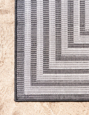 Black 5' 1 x 8' Sabrina Soto Outdoor Rectangle Area Rug Weather Resistant for Patio, Deck, Terrace, Balcony, Porch Durable Carpet for Exterior Home Design for Sale at Rug Engine