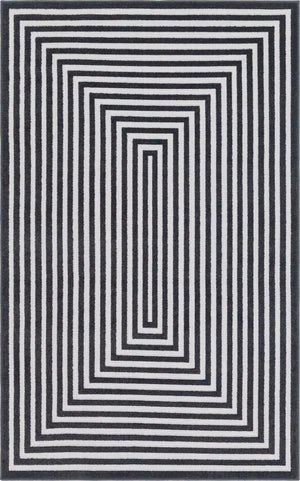 Black 5' 1 x 8' Sabrina Soto Outdoor Rectangle Area Rug Weather Resistant for Patio, Deck, Terrace, Balcony, Porch Durable Carpet for Exterior Home Design for Sale at Rug Engine