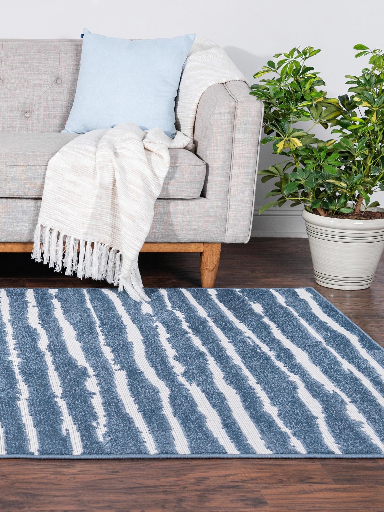 Blue 8' x 10' Sabrina Soto Outdoor Rectangle Area Rug Weather Resistant for Patio, Deck, Terrace, Balcony, Porch Durable Carpet for Exterior Home Design for Sale at Rug Engine