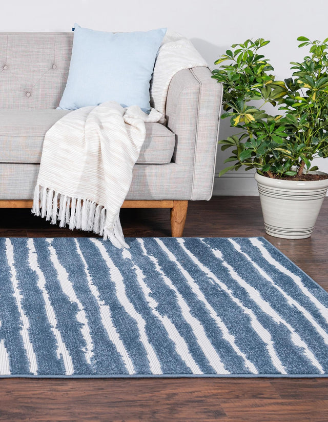 Blue 5' 1 x 8' Sabrina Soto Outdoor Rectangle Area Rug Weather Resistant for Patio, Deck, Terrace, Balcony, Porch Durable Carpet for Exterior Home Design for Sale at Rug Engine