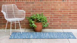 Blue 2' x 8' Sabrina Soto Outdoor Runner Area Rug Weather Resistant for Patio, Deck, Terrace, Balcony, Porch Durable Carpet for Exterior Home Design for Sale at Rug Engine
