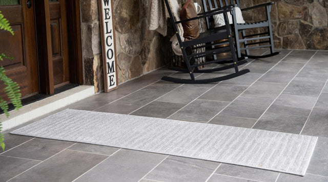 Gray 2' x 6' 1 Sabrina Soto Outdoor Runner Area Rug Weather Resistant for Patio, Deck, Terrace, Balcony, Porch Durable Carpet for Exterior Home Design for Sale at Rug Engine