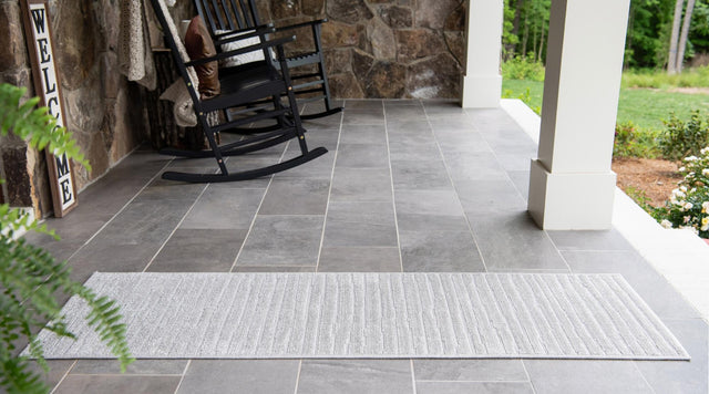 Gray 2' x 8' Sabrina Soto Outdoor Runner Area Rug Weather Resistant for Patio, Deck, Terrace, Balcony, Porch Durable Carpet for Exterior Home Design for Sale at Rug Engine