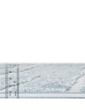 Light Blue 8' x 8' Sabrina Soto Outdoor Round Area Rug Weather Resistant for Patio, Deck, Terrace, Balcony, Porch