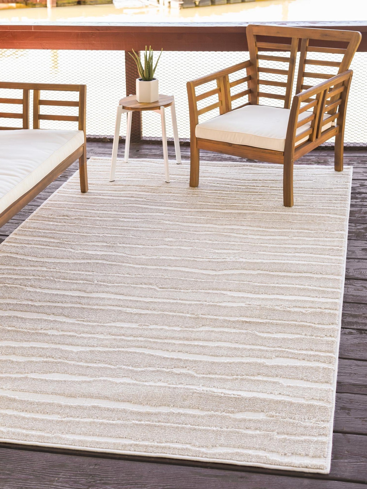 Beige 1' 8 x 1' 8 Sabrina Soto Outdoor Sample Area Rug Weather Resistant for Patio, Deck, Terrace, Balcony, Porch Durable Carpet for Exterior Home Design for Sale at Rug Engine