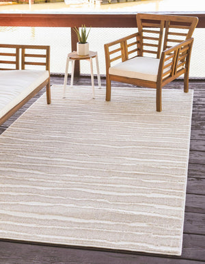 Beige 5' 1 x 8' Sabrina Soto Outdoor Rectangle Area Rug Weather Resistant for Patio, Deck, Terrace, Balcony, Porch Durable Carpet for Exterior Home Design for Sale at Rug Engine