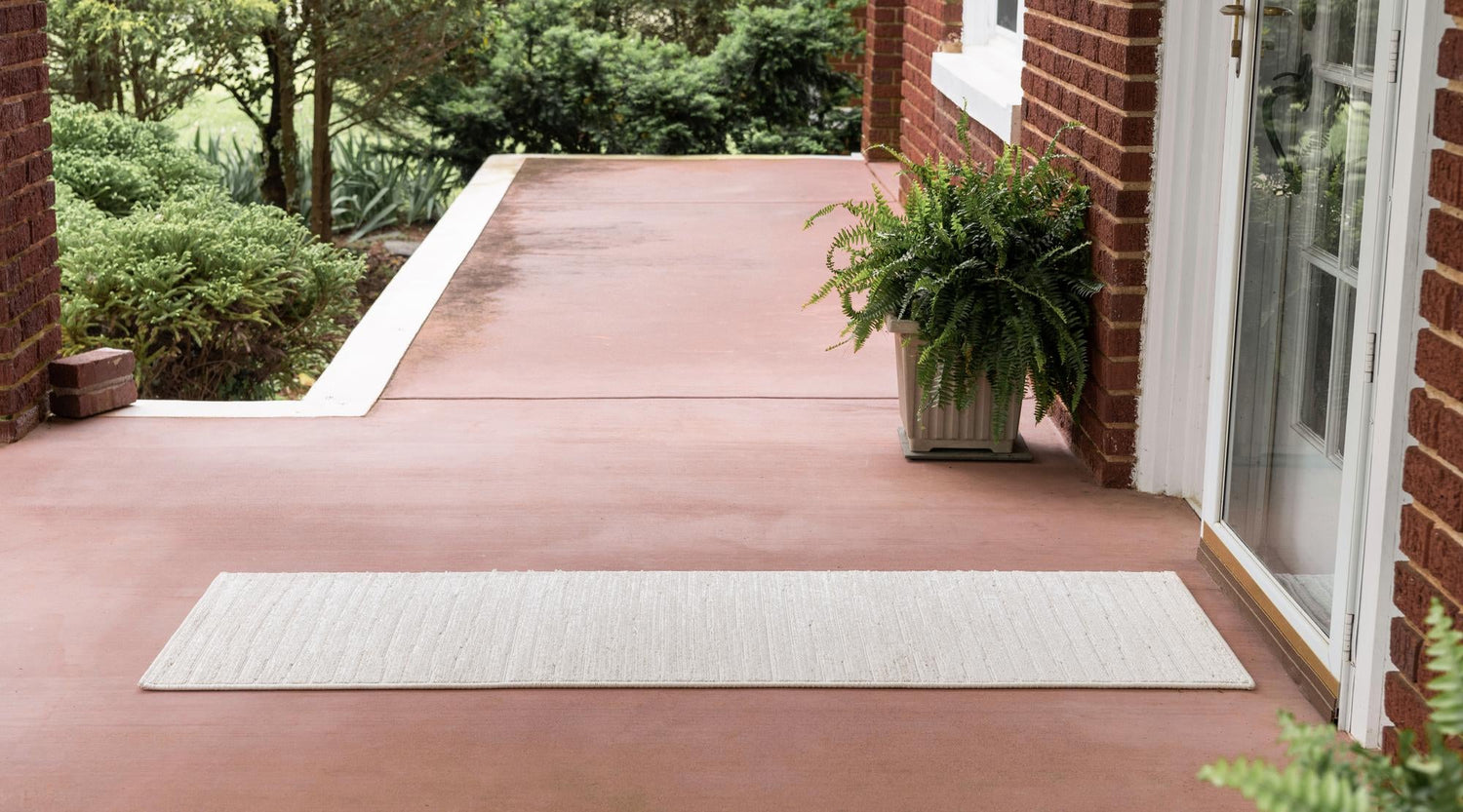 Beige 2' x 8' Sabrina Soto Outdoor Runner Area Rug Weather Resistant for Patio, Deck, Terrace, Balcony, Porch Durable Carpet for Exterior Home Design for Sale at Rug Engine