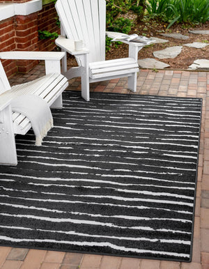 Black 1' 8 x 1' 8 Sabrina Soto Outdoor Sample Area Rug Weather Resistant for Patio, Deck, Terrace, Balcony, Porch Durable Carpet for Exterior Home Design for Sale at Rug Engine