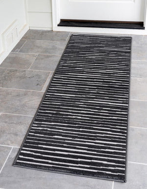 Dark Gray 2' x 6' 1 Sabrina Soto Outdoor Runner Area Rug Weather Resistant for Patio, Deck, Terrace, Balcony, Porch Durable Carpet for Exterior Home Design for Sale at Rug Engine