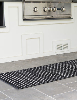Dark Gray 2' x 6' 1 Sabrina Soto Outdoor Runner Area Rug Weather Resistant for Patio, Deck, Terrace, Balcony, Porch Durable Carpet for Exterior Home Design for Sale at Rug Engine