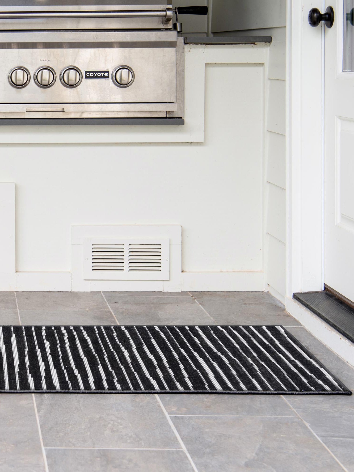 Dark Gray 2' x 6' 1 Sabrina Soto Outdoor Runner Area Rug Weather Resistant for Patio, Deck, Terrace, Balcony, Porch Durable Carpet for Exterior Home Design for Sale at Rug Engine