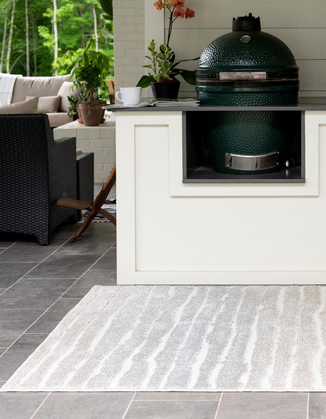 Light Gray 9' x 12' 2 Sabrina Soto Outdoor Rectangle Area Rug Weather Resistant for Patio, Deck, Terrace, Balcony, Porch Durable Carpet for Exterior Home Design for Sale at Rug Engine
