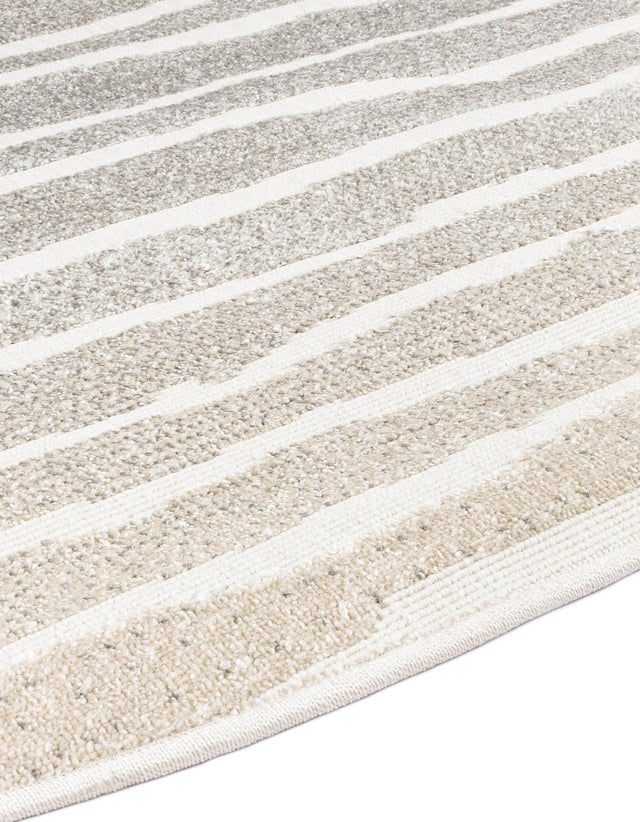 Light Gray 8' x 8' Sabrina Soto Outdoor Round Area Rug Weather Resistant for Patio, Deck, Terrace, Balcony, Porch Durable Carpet for Exterior Home Design for Sale at Rug Engine