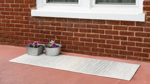 Light Gray 2' x 6' 1 Sabrina Soto Outdoor Runner Area Rug Weather Resistant for Patio, Deck, Terrace, Balcony, Porch Durable Carpet for Exterior Home Design for Sale at Rug Engine