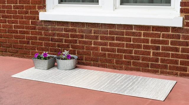Light Gray 2' x 6' 1 Sabrina Soto Outdoor Runner Area Rug Weather Resistant for Patio, Deck, Terrace, Balcony, Porch Durable Carpet for Exterior Home Design for Sale at Rug Engine