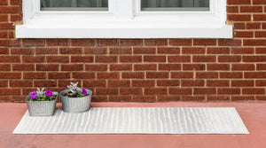 Light Gray 2' x 8' Sabrina Soto Outdoor Runner Area Rug Weather Resistant for Patio, Deck, Terrace, Balcony, Porch Durable Carpet for Exterior Home Design for Sale at Rug Engine