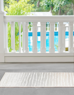 Light Gray 2' x 6' 1 Sabrina Soto Outdoor Runner Area Rug Weather Resistant for Patio, Deck, Terrace, Balcony, Porch Durable Carpet for Exterior Home Design for Sale at Rug Engine